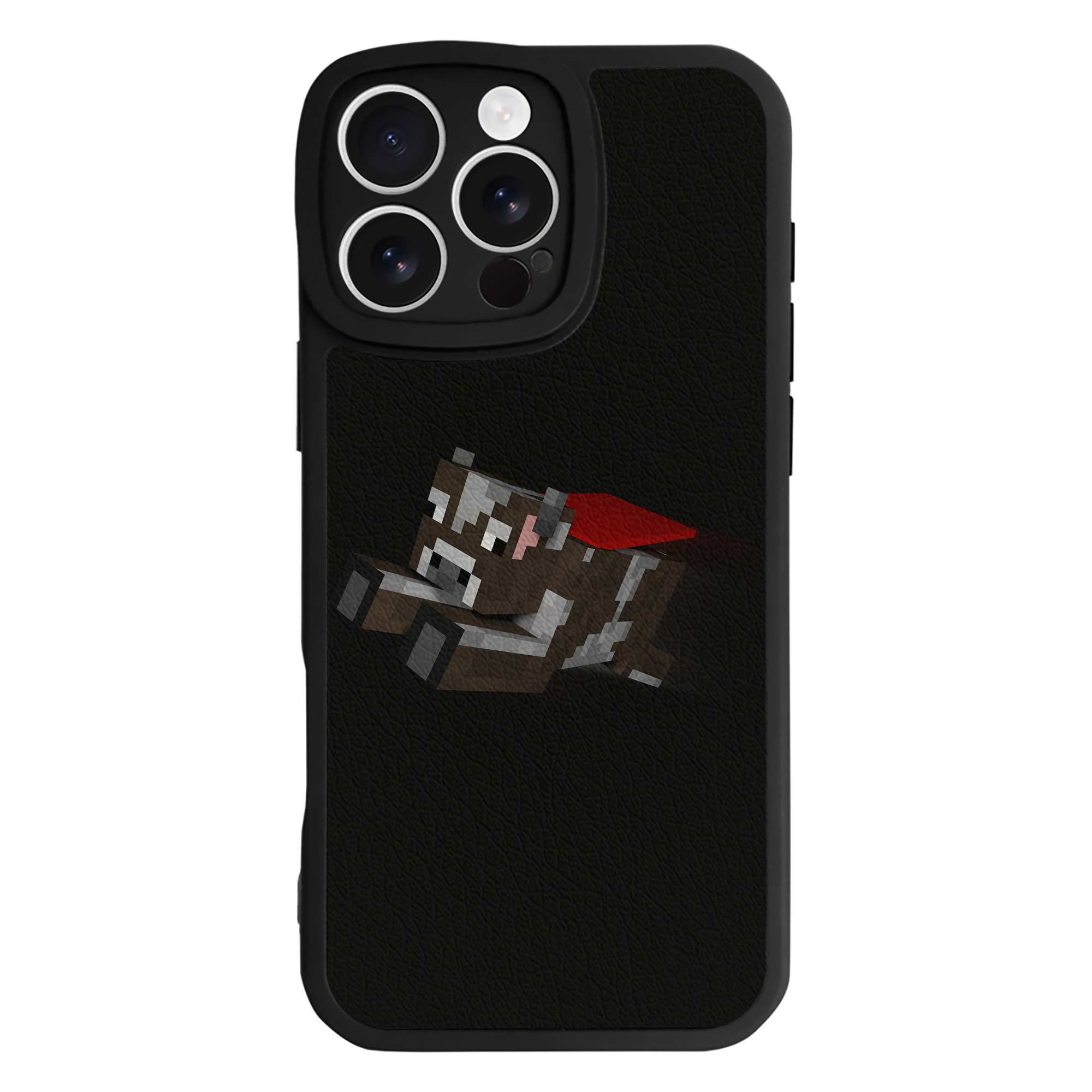 （画像用） マインクラフト ブロックの世界 Minecraft MC Block world 【iPhone 16シリーズ対応】シリコンスマホケース（レザー調） 材質：シリコン